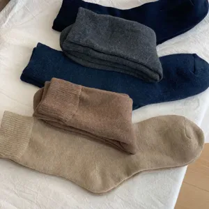 Chaussettes bouclettes thermiques hiver denses multicolores, bas longs homme doux.