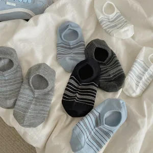 Women cotton invisible low cut striped socks shallow mouth summer short socks multipack