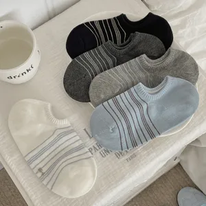 Women summer thin cotton striped low-cut invisible socks breathable shallow-mouth short socks