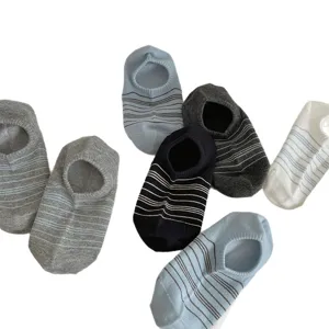 Thin striped cotton women invisible low-cut short socks summer anti-slip main view