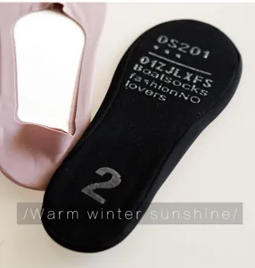 Women summer thin ice silk invisible boat socks detail view, shallow cut anti slip socks.