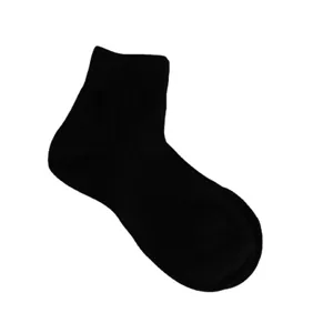 Classic black solid color ribbed short socks for women, casual autumn winter daily wear style.