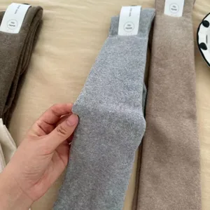 Thickened over-the-knee knit socks winter warm long cotton stockings soft solid color