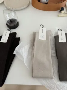 Solid color lambswool cashmere calf socks autumn winter warm knee high casual cozy hosiery