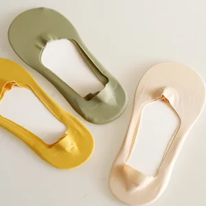 Women ice silk invisible socks shallow mouth low cut summer anti slip boat socks breathable