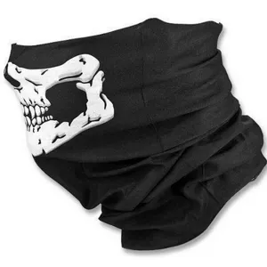 Black skull face mask skeleton balaclava for Halloween party cosplay costume.