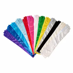 Women Long Satin Gloves Elegant Opera Length Gloves For Wedding Evening Party Prom Banquet Formal Dress Accessories