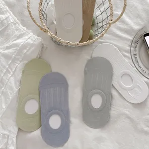 Close-up of breathable mesh invisible socks, shallow cut design for spring and summer wear.
