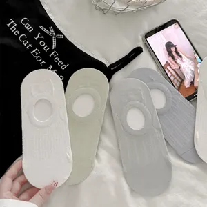 Details of women's summer thin breathable mesh invisible shallow socks comfortable daily wear.