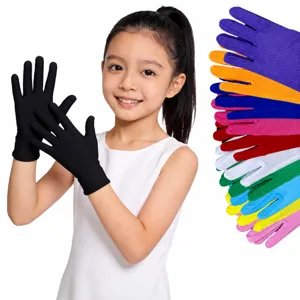 Guanti Corti in Seta di Latte per Bambini Guanti Elastici di Protezione Solare per Danza