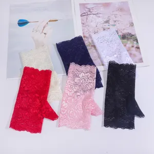 Summer short multi-color lace sun protection half-finger gloves, breathable and ultra-thin design.