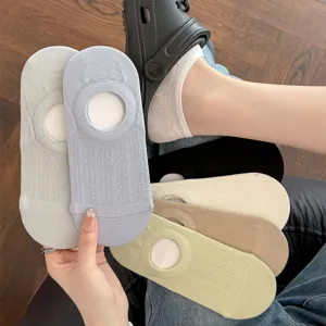 Women breathable low cut invisible socks summer mesh thin boat socks multi colors pack