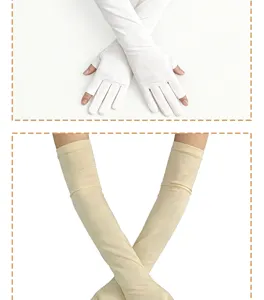 Long UV protection arm sleeves for women summer outdoor cycling driving sun safe gloves