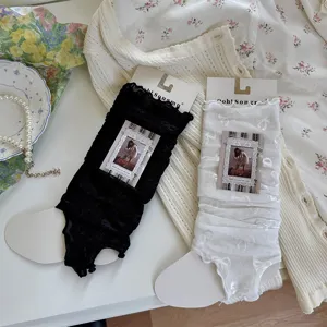Zomer ballet stijl kant stijgbeugel sokken, ademende Japanse beenwarmers voor meisjes