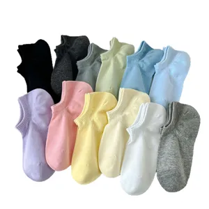 Colorful dopamine short ankle socks for women, thin breathable cotton socks for spring and summer.