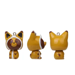 Leuke cartoon racoon vos DIY hanger sleutelhanger hars accessoire knutselmateriaal