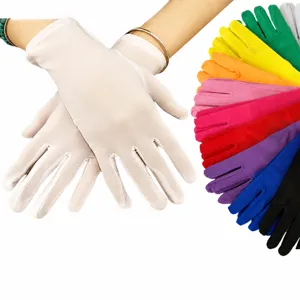 Elastische Milchseide Partyhandschuhe, bequeme einfarbige lange Kostümhandschuhe Damen.