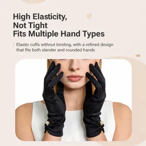 Women Short Satin Gloves Elegant Wedding Bridal Gloves With Pearl Decoration Evening Party Performance Gloves