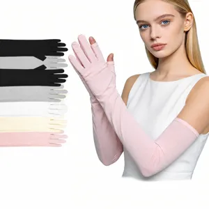 Women Sun Protection Arm Sleeves Ice Silk UV Protection Outdoor Cycling Driving Long Arm Covers Breathable Sports Cuff