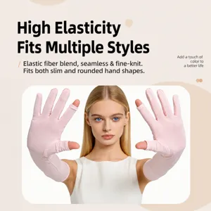 Women summer sun protection sleeves outdoor driving UV proof pink arm cover main view