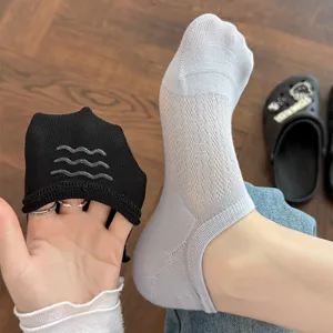 Women summer thin mesh invisible socks breathable shallow low cut short boat socks anti slip
