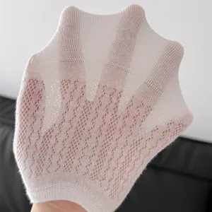 Women summer thin breathable mesh invisible boat socks anti slip short socks low cut design