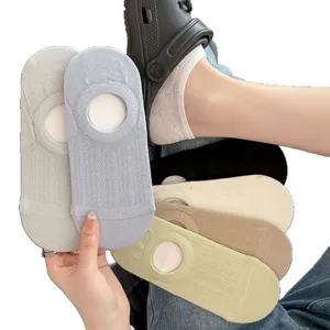 Women thin hollow mesh invisible boat socks spring summer anti-slip shallow cut comfort