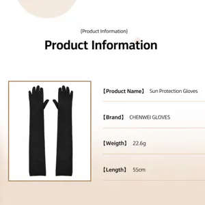 Black long sun protection gloves, ultra-thin sheer sleeves, 55cm elegant opera party gloves.