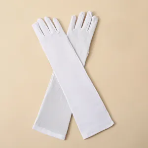 Femmes gants longs blancs opéra élégante soirée fête vintage performance costume accessoires