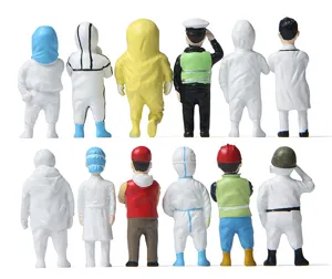 Miniatur Anti-Epidemie Figur Set, Mikro-Landschaft Harz Puppe für Desktop Gartenarbeit.