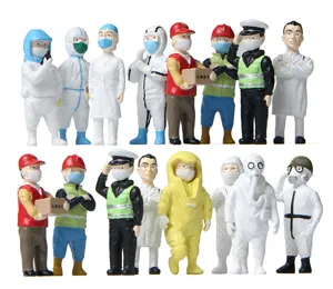 Pandemie Rettung Thema Miniatur Figuren Set, kreative Mikro Landschaft Puppe Deko.