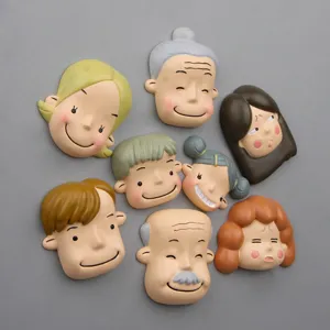 Cartoon Familie Charakter Kühlschrankmagneten Set, süße kreative Harz magnetische Aufkleber Küche