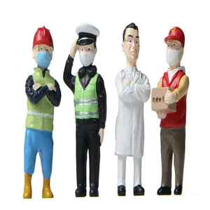 Miniatur Figuren Set von Helden an vorderster Front, Anti-Epidemie Mikro Landschaften.