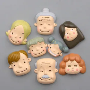Niedliches Cartoon Familie Kuehlschrankmagnete Set, kreative Harz Magnetaufkleber.