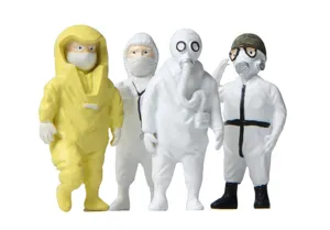 Miniatur Schutzanzug Figuren Set, detailreiche Harzpuppen fur Mikrolandschaft und Gartendeko.
