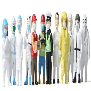 Miniaturen Pandemie Arbeiter Figuren Set, Harz Mikro Landschaft Puppen Dekorationen fuer Basteln.