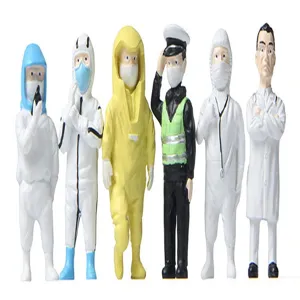 Set aus 6 Anti-Epidemie-Mediziner-Miniaturfiguren für Mikro-Landschafts-Gartendekoration.