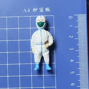 Pandemie Bekämpfung Thema Figur Mikro Landschaft medizinische Arbeiter Miniatur Spielzeug