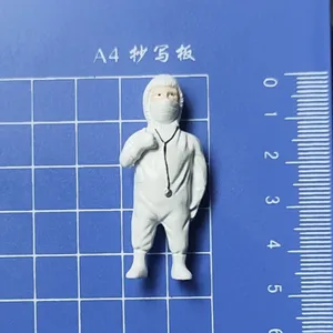 Miniatur Arzt Figur in Schutzanzug, medizinische Arbeiter Statue für Mikro Landschaft.