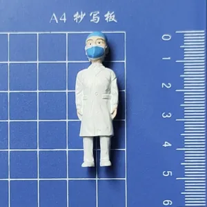 Miniatur medizinischer Arbeiter Figur Mikrolandschaft Topfpflanze Harz Deko Puppe.