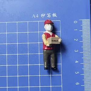 Miniatur Anti-Epidemie Freiwillige Figur fuer Mikrolandschaft Gartenarbeit und kreative Dekoration.