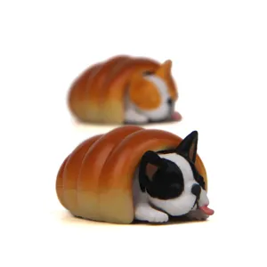 Süße Brot Hund Figur Miniatur Harz Desktop Ornament kreatives Spielzeug Tier Geschenk