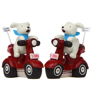 Puppy On Red Motorcycle Resin Miniature Ornament Flower Pot Decoration Garden Moss Succulent Plant Plug Photography Prop