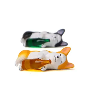 Süße Corgi Figur Detail Nahaufnahme aus Harz Hund Ornament Dekoration Tischspielzeug