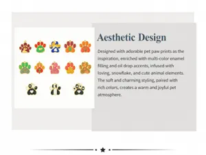 Stainless steel enamel pet paw print DIY charm pendant for bracelet necklace jewelry making