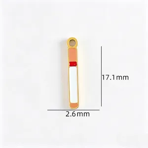 Stainless steel enamel cigarette pendant charm for DIY handmade jewelry necklace making