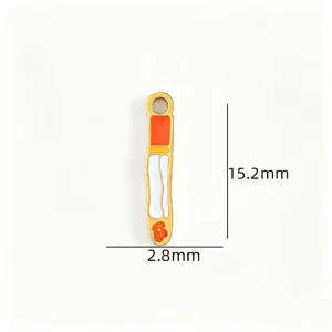 Stainless steel cigarette shaped enamel pendant DIY handmade necklace jewelry accessory.