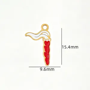 Stainless steel enamel smoke pendant detail view, creative DIY jewelry making accessory.