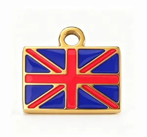 Stainless steel UK flag enamel pendant charm for DIY necklace jewelry making accessories.