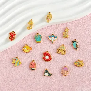 Stainless steel marine life metal charms detailed view for handmade DIY jewelry making accessories